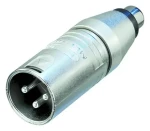 Neutrik XLR adaptér stříbrná / XLR 3kolíková zástrčka / Cinch zásuvka (NA2MPMF)