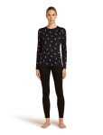 ICEBREAKER Wmns 200 Oasis LS Crewe Ski Day, Black/Acid Pink/Aop (vzorek) velikost: S