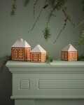 KÄHLER Porcelánový svícen Gingerbread Lighthouse Medium, hnědá barva, porcelán