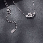 Stříbrný náhrdelník Evil Eye 0,5 ct MOISSANITE, stříbro 925/1000 + CERTIFIKÁT, Stříbrná 40 cm + 5 cm (prodloužení) certifikát GRA, hadřík na čištění stříbra, dárková krabička