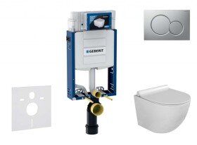 GEBERIT - Kombifix Set předstěnové instalace, klozetu Gaia a sedátka softclose, tlačítko Sigma01, lakovaný matný chrom SANI15CA1113