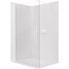 CERANO Sprchová zástěna Walk-in Onyx Cube L/P - 8 mm - hranatá vzpěra - bílá matná, transparentní sklo - 120x200 cm