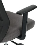 Židle kancelářská, černá MESH síťovina, černá látka, plastový kříž, synchronní mechanismus, kolečka pro tvrdé povrchy