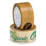 36 x PP lepicí páska s firemním potiskem RAJA, standardní, 2 barevný potisk,hnědá, 48mm x 66m