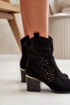 Průsvitné kotníčkové boty na podpatku z ekologického semiše, zapínající se na zip černé Sevana 40