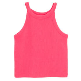 Žebrované tílko- růžové - 158 FLUO PINK