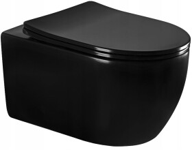 MEXEN/S - Carmen Závěsná WC mísa včetně sedátka s slow-slim, z duroplastu, černá matná 30881085