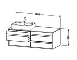 DURAVIT - Ketho Umyvadlová skříňka 50x140x55 cm, 4 zásuvky, lesklá bílá KT6657B2222