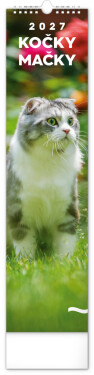 Nástěnný kalendář 2027 Notique kravata Kočky, 12 x 48 cm
