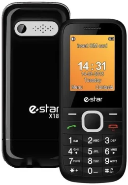 ESTAR X18 stříbrná / 1.77" / Dual-SIM / Bluetooth / microSD / FM rádio / 500 mAh (5290018727555)