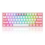 Redragon K616 RGB Fizz Pro Red šedá / Herní klávesnice / mechanická / spínače red / USB / RF 2.4 GHz / Bluetooth / US (K616-RGB)