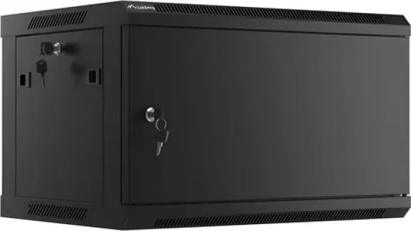 Lanberg WF01-6406-00B černá / Nástěnný rozvaděč 19" / 6U / 600×450 mm / kovové dveře / flat pack (WF01-6406-00B)