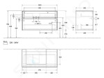 VILLEROY & BOCH - Collaro Umyvadlová skříňka, 1000x548x500 mm, 2 zásuvky, Glossy White C01700DH