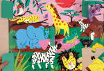 Mudpuppy Puzzle - Lift-the-flap -Safari (12 dílků)
