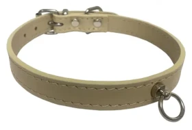 HUHUBAMBOO Obojek Exclusive béžový L / Pro chrty / 16 mm x 31-44 cm / Hovězí kůže (355506)