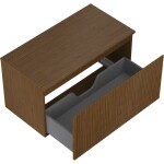 MEXEN/S - Rivel koupelnová skříňka pod umyvadlo 90 cm s deskou, 1 šuplík, reliéf , ořech 91A20-09047-1-BFC86