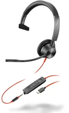 Poly Blackwire 3315 černá (Blackwire 3315 USB-A Headset) / Náhlavní souprava / mikrofon / jedno sluchátko / USB-A (Blackwire 3315 USB-A Headset)