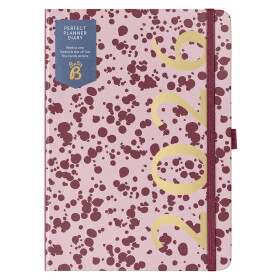 Busy B Týdenní diář Perfect Planner Burgundy Spatter 2026, červená barva, papír