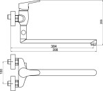 NOVASERVIS Paneláková baterie bez příslušenství 100mm Titania IRIS New 94473/1,0