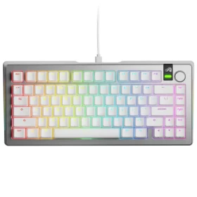 Glorious GMMK 3 Pro 75% - Fox Linear ANSI stříbrná / herní 75% TKL / USB-C / ANSI (US) layout / Fox Linear / RGB / 1.4m (GLO-KB-GMMK3-PRO-75-PB-FOX-W-SIL-US)