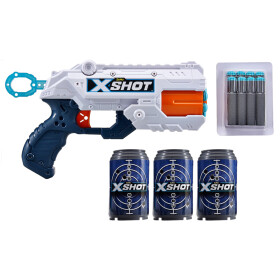 X-SHOT - Reflex pistole + 3 plechovnky a 8 nábojů - Duracell