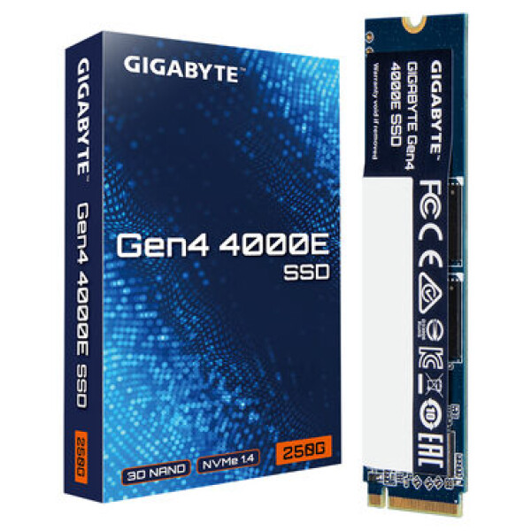 GIGABYTE Gen4 4000E SSD 250GB / M.2 2280 Gen 4 / R: 3500 MBps / W: 1800 MBps / MTBF: 1.5mh / 3y (G440E250G)