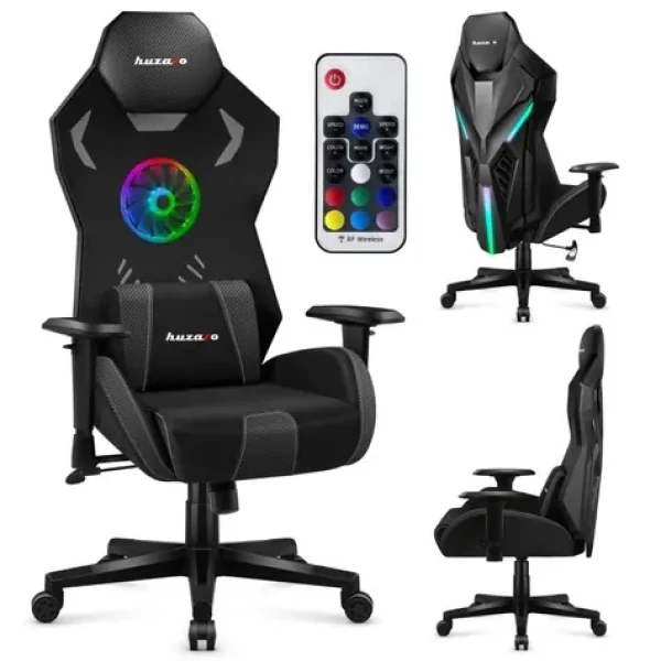 Huzaro Combat 7.6 RGB černá / Herní židle / nastavitelná / nosnost až 140 kg (HZ-COMBAT 7.6 RGB BLACK)
