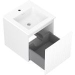 MEXEN/S - Rivel koupelnová skříňka 45 cm s umyvadlem Otis, 1 šuplík, reliéf , bílá mat 91A20-04547-1-BF01-W18M01