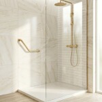 Koupelnové úhlové madlo BRUSH GOLD REA-91505