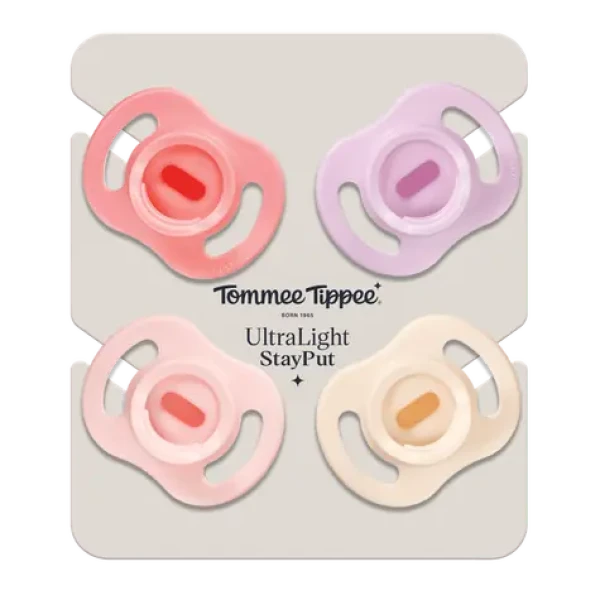 Tommee Tippee Silikonový Dudlík Ultra-light 0-6m, 4 ks, GIRL (433613)