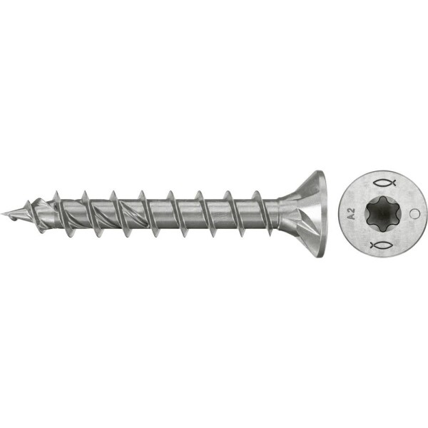 Fischer 574068 šrouby do dřevotřísky 5 mm 30 mm TX Nerezová ocel 200 ks