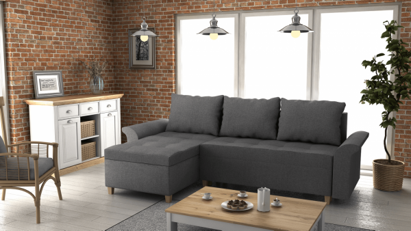 FRONTI Rohová rozkládací sedačka LENOX šedá - SAWANA 21 17409