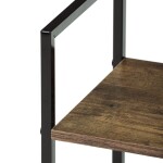 Regál, 5 polic, dekor staré dřevo, MDF, černý lak