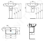 IDEAL STANDARD - i.Life S Umyvadlo 600x380 mm, s přepadem, otvor pro baterii, bílá T458301