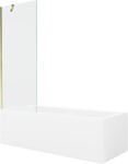 MEXEN/S - Cubik obdélníková vana 150 x 70 cm s panelem + vanová zástěna 70 cm, transparent, zlatá 550315070X9507000050