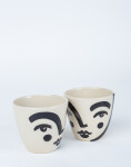 In August Company Painted Face Cup - Black w/cheeks