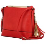Módní dámská koženková crossbody kabelka Vaios, červená