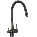 Laveo - Riveco - dřezová baterie s elastickým ramenem,, připojení k vodnímu filtru, grafit BRI_968D
