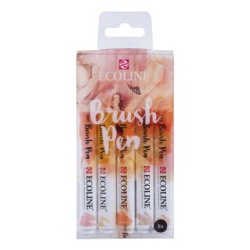 Royal Talens, 11509911, Ecoline brushpen set, sada štětečkových akvarelových popisovačů, beige pink, 5 ks