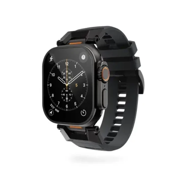 Epico FKM Rubber Pro řemínek s nerezovým zapínáním pro Apple Watch SE (44mm)/Series 1-9 (42/44/45mm) černá (63318101300006)