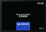 GOODRAM CX400 Gen.2 512GB / 2.5 / SATA III / 3D-NAND TLC / R: 550MBs / W: 500MBs / IOPS: 75K 76.8K / MTBF: 2mil (SSDPR-CX400-512-G2)