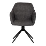 Židle jídelní a konferenční, tmavě šedá látka, černé kovové nohy, otočná P90°+ L 90° s vratným mechanismem - funkce rese