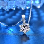 Royal Fashion stříbrný náhrdelník HA-XMZ002-SILVER-MOISSANITE-ZIRCON