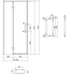 CERSANIT/S - Sprchový kout LARGA 80x90 černý, levý, čiré sklo S932-127/90