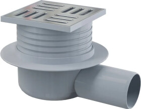 Alcadrain 1 - Alcadrain Podlahová vpust 105×105/50 mm boční, mřížka nerez, vodní zápachová uzávěra APV26 APV26