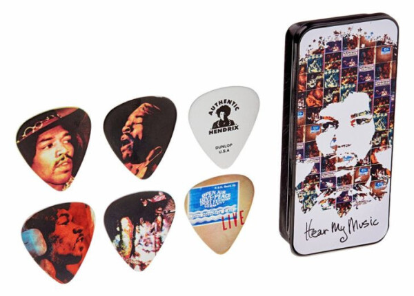 Dunlop JHPT07M Jimi Hendrix Hear My Music Pick Tin Medium