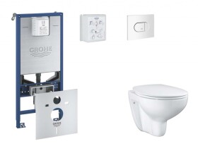 GROHE - Rapid SLX Set předstěnové instalace, klozetu, sedátka SoftClose a tlačítka Arena Cosmopolitan, alpská bílá SANI11BB3104