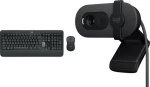Logitech MK545 Advanced + Brio 100 / Sada klávesnice s myší a webkamera / bezdrátová / USB nanopřijímač