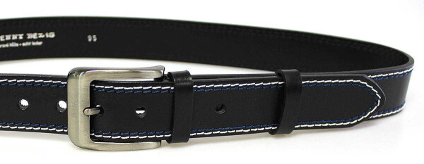 PENNY BELTS 02NKS-2-B-M Pánský kožený opasek černý 100cm