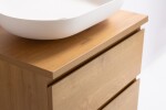 CERANO - Koupelnová skříňka Carole + deska pod umyvadlo Navira Pro - 36 mm - dub medový - 60x51,6x46 CER-668315